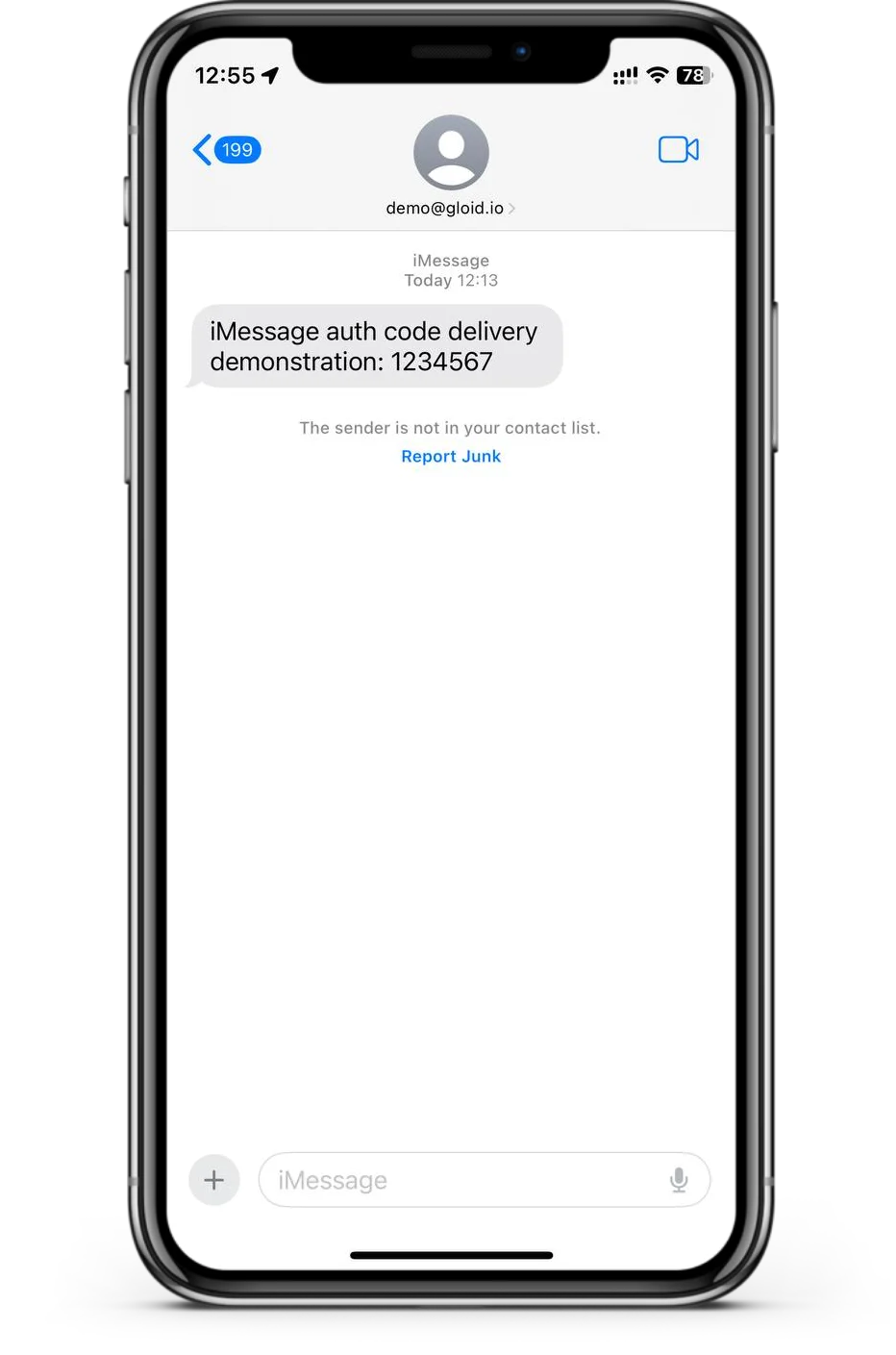 Entregue códigos de acesso por iMessage