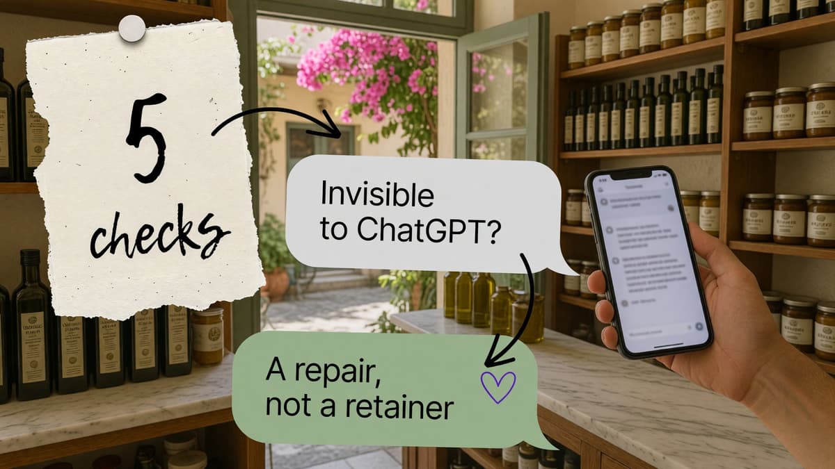 Is your site invisible to ChatGPT? 5 checks, and a repair rather than a retainer